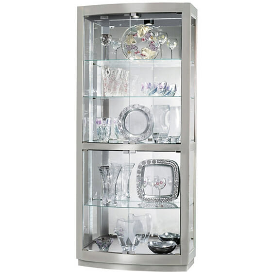 howard miller 680-396 bradington II platinum silver curio cabinet