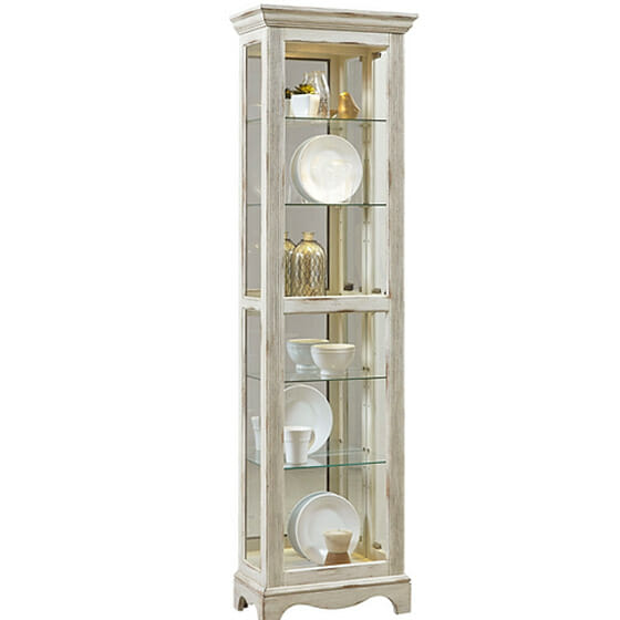 pulaski p021595 antique white curio cabinet