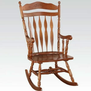 coaster 600187 medium brown wood rocking chair
