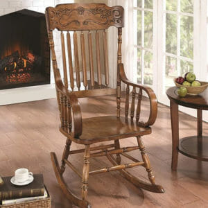 coaster 600175 windsor back medium brown rocking chair