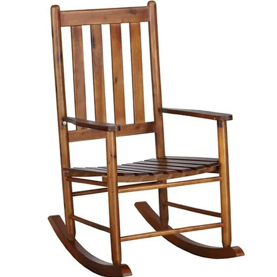 coaster medium oak slat back wood rocking chair 609457