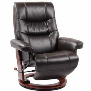 benchmaster stressfree valencia swivel recliner with a flip up footrest