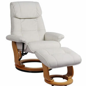 benchmaster stressfree ventura swivel recliner with adjustable headrest & ottoman