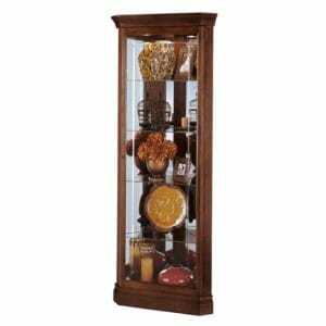 howard miller 72 inch tall curio cabinet in a windsor cherry finish