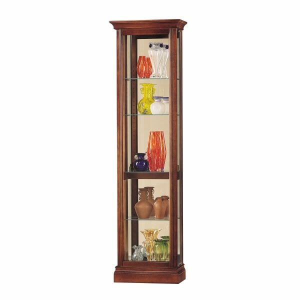 howard miller 680245 side opening curio cabinet finished in windsor cherry