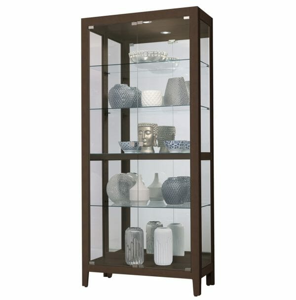 howard miller 680730 danica glass front opening curio in an espresso finish, 35.75'' wide