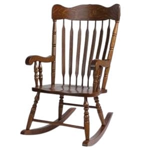 hand made amish rocking chair in solid oak